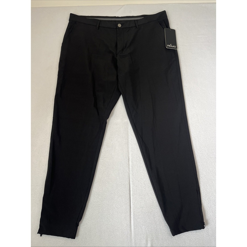 Primo Jogger Pants Mens 40 Regular Black Golf Tapered Cuffed Athletic Stretch
